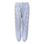 Oppland Kadın Yazlık içik Anne Pijama Altı Lastikli Paça%100 Pamuk Çiçekli Desenli Klasik Rahat Tasarım (Eflatun, XL)