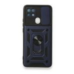 Oppo A15 Pars Lens Yüzüklü Silikon Lacivert Kılıf