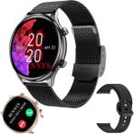 Oppo A3 Uyumlu Su Geçirmez Akıllı Saat Mini 1.32 Inç Amoled - Siyah - 38 mm