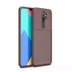 Oppo A5 2020 / A9 2020 Uyumlu Karbon Desenli Negro Silikon Kılıf