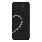 Oppo A5 2020 İle Uyumlu Siyah heart string Desenli Silikon Kılıf