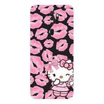 Oppo A5 2020 İle Uyumlu Siyah Pink Kiss Kitty Desenli Silikon Kılıf