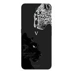 Oppo A5 2020 İle Uyumlu Siyah V Harfli Wild Lovers Desenli Silikon Kılıf