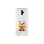 Oppo A5 2020 ile Uyumlu Splash Kapibara Tasarımlı Slimfit Şeffaf Silikon Kılıf