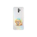 Oppo A5 2020 ile Uyumlu Splash Köpek Tasarımlı Şeffaf Silikon Kılıf
