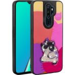 Oppo A5 2020 Kılıf Parlayan Kabartmalı Ikonik Figürlü Znth Amas Silikon Kapak-Mor