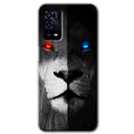 Oppo A55 Fire and Ice Lion Baskılı Uyumlu Silikon Kılıf