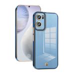 Oppo A57S/A57 4G/A77 4G/A77S için DESSEN Silikon Kılıf, Şeffaf Tampon Koruyucu Kapak, Ultra hafif Ultra ince Lüks Kaplama Lens Filmli yumuşak TPU Kabuk. Mavi