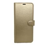 Oppo A9 2020 İle Uyumlu Cüzdanlı Kapaklı Kılıf Kartlıklı Cüzdan Standlı Kopçalı Gold