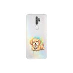 Oppo A9 2020 ile Uyumlu Splash Köpek Tasarımlı Şeffaf Silikon Kılıf