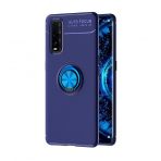 Oppo Find X2 Range Yüzüklü Silikon Mavi Kılıf