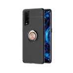 Oppo Find X2 Range Yüzüklü Silikon Siyah-Gold Kılıf