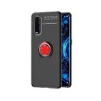 Oppo Find X2 Range Yüzüklü Silikon Siyah-Kırmızı Kılıf