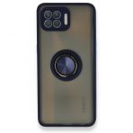 Oppo Reno 4 Lite Montreal Yüzüklü Silikon Kapak Lacivert Kılıf