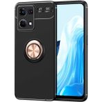 Oppo Reno 7 4g Kılıf Vrdr Ravel Silikon Kapak-Siyah-Rose Gold - Siyah - Rose Gold