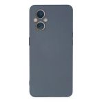 Oppo Reno 7 Lite Kılıf Nano içi Kadife Silikon - Gri-(5796)