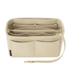OPPOSHE Çantalar için Çanta Düzenleyici Ekleme, Bez için Yumuşatılmış Keçe Çanta Düzenleyici, El Çantası Düzenleyici, LV, Coach, MK, Kate Spade, Goyard, Longchamp ile Uyumlu (Bej, Orta)
