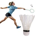 OPPWONG Badminton Topu, Köpük Topu Kafalı Badminton Raketle 3 Adet 8x6x6 Cm Pratik Ve Rahat Oynama Için Beyaz Gelişmiş Kaz Tüyü Badminton Tüyü Raketle