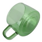 OPPWONG Bodum Kahve Fincanları, 250ML Borosilikat Bardak Şeffaf Borosilikat Cam Kupa Düz Tabanlı Kahve Kulplu Kupa Kahve, Latte, Süt (GREEN)