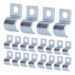 OPPWONG Boru Kelepçesi, Boru Kelepçesi 20 Adet Tek Delikli Boru Kelepçesi çinko Kaplama Paslanmaz çelik Boru Klipsi Ruuber halkaları çelik Borular (16 mm)