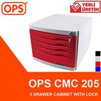 Ops Cmc 205 Kırmızı Çekmeceli Kilitli Masaüstü Organizer