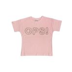 Ops Taşlı Oversize Kız Çocuk Tişört PUDRA 13-14 YAŞ