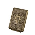 OPSREY Retro Üç Açık Sigara Tabakası Metal Üç Sürekli Açık El Oyması High-End Erkek Sigara Tabakası Kapağı,Copperroughsmoke