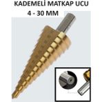 Optana Matkap Ucu Kademeli Uç Sac Delme 4-30 mm Matkaba Takılan Uç