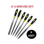 optana Mini Eğe Seti Çelik Törpü Takımı 6 Parça Ahşap Set Üçgen Kare Düz Yuvarlak Çok Amaçlı Hobi Set