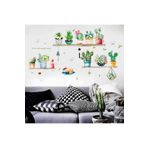 Optana Saksı Çiçek Yeşil Bitkiler Duvar Sticker Çocuk Odaları Oturma Odası Mutfak Duvar Çıkartması