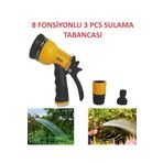 Optana Sulama Tabancası 3 Pcs 8 Fonksiyon Tabanca Bahçe Bitki Sulama Aparatı