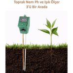 OPTANA Toprak Nem Ph Metre Ölçer Işık Ölçer Toprak Ph Düzenleyici - Yeşil