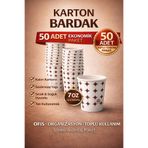 OPTİMEX 7 OZ Karton Bardak 50 Adet Ekonomik Paket Tek Kullanımlık Karton Bardak Sıcak & Soğuk İçecek Uyumlu