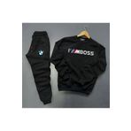 optimist sağdıç the original IMBoss Bmw Baskılı Siyah Oversize Sıfır Yaka Sweatshirt Siyah Alt Eşofman Kombin 2li Set