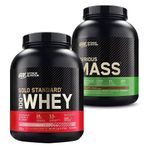 Optimum Nutrition Gold Whey Çilekli 2273 gr Protein Tozu ve Optimum Serious Mass 2727 gr Çikolata Aromalı Toz