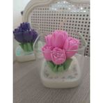 Opulent Accessories Bardak Lale Mum, %100 Soyawax,hediyelik Mum, Doğum Gunu Anneler Gunu, Sevgililer Günü, Anneler Gunu ,8 Mart,kurumsal Hediyelik - Bebek Pembe