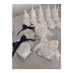 Opulent Accessories Gül Mum 20 Adet,Düğün,Nikah,Kına,Söz,Nişan,Bebek Mevlüdü,Umre Hac Hediyelik Mum,Yenidoğan Hediye Mum
