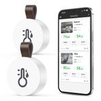 OQIMAX Bluetooth termometre, higrometre, sıcaklık ve nem ölçer, uygulama ve veri depolama, dijital sıcaklık nem sensörü, ofis, sera, şarap mahzeni için, 2 adet