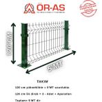Ör-As Tel Örgü 120'lik Panel Çit Takım 5 mt + 1 Direk Avantaj Paket Yeşil Renk - 1-Adet