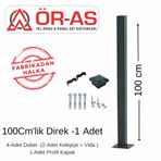 Ör As Tel Örgü Panel Çit Direği Aksesuarlı ( 100 cm )Renk Antrasit Gri