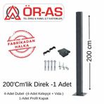 Ör As Tel Örgü Panel Çit Direği Aksesuarlı ( 200 cm )Renk Antrasit Gri