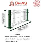 Ör-As Tel Örgü Panel Çit Takım 150 cm Yükseklik 250 cm Uzunluk - 150 x 250 - Yeşil