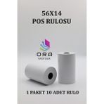 Ora Kağıtçılık 56x14 Termal Pos Kağıdı - Pos Rulosu - Yazarkasa Pos Kağıdı 10 Adet - 1BW-Beyaz