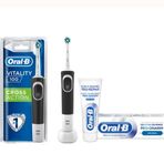 Oral-B 4210201395423 D100 Şarjlı Diş Fırçası Cross Action Siyah+50 ml Pro Onarım Diş Macunu