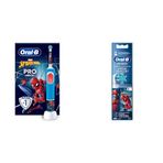 Oral-B Çocuk Şarjlı/Elektrikli Diş Fırçası Spiderman D103 + Oral-B Çocuk İçin Spiderman Şarjlı Diş Fırçası Yedek Başlığı 2 Adet