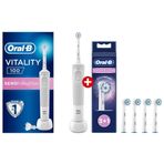 Oral-B D100 Vitality Sensi Ultrathin White Box Şarjlı Diş Fırçası + Oral- B Sensitive Clean 3+1 Yedek Başlık