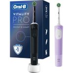 Oral-B D103 Vitality Pro Cross Action 2'li Siyah Lila Şarjlı Diş Fırçası