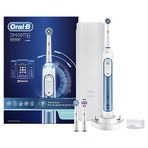 Oral-B Genius 6000N elektrikli diş fırçası, Bluetooth bağlantılı, 3 fırça başlığı, seyahat kılıfı, beyaz/mavi