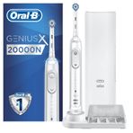 Oral-B Genius X elektrikli diş fırçası/elektrikli diş fırçası, diş bakımı için 6 temizleme modu, yapay zeka ve Bluetooth uygulaması, Braun tarafından tasarlanmıştır, şarjlı seyahat çantası, beyaz