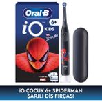 Oral-B Io Çocuk 6+ Spiderman Şarjlı Diş Fırçası - Siyah
